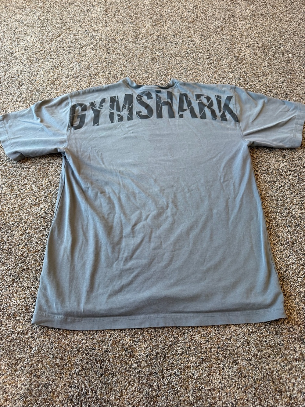 Gymshark Power T-Shirt XS Pebble Grey Oversized Pump Cover Back Logo Gym Tee